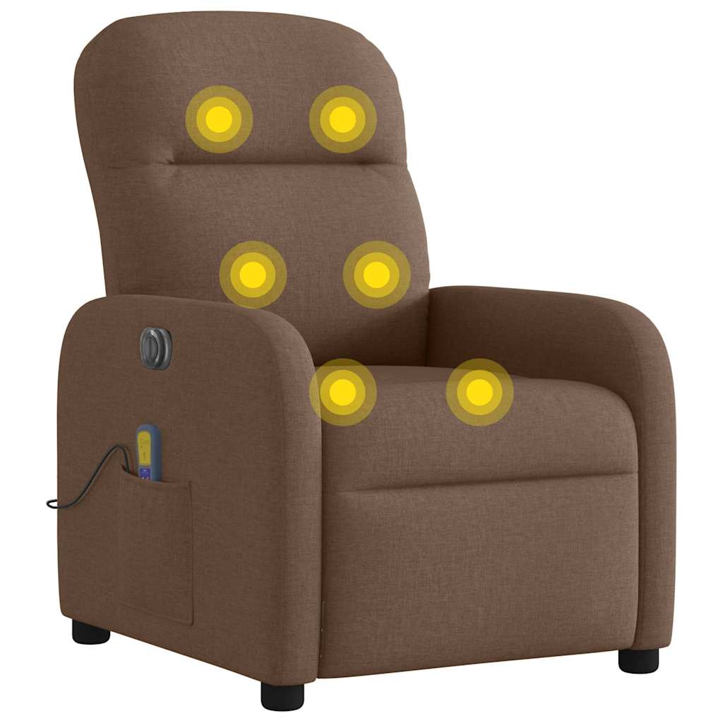 Massagestoel elektrisch verstelbaar stof bruin is nu te koop bij PeponiXL, paradijselijk wonen!