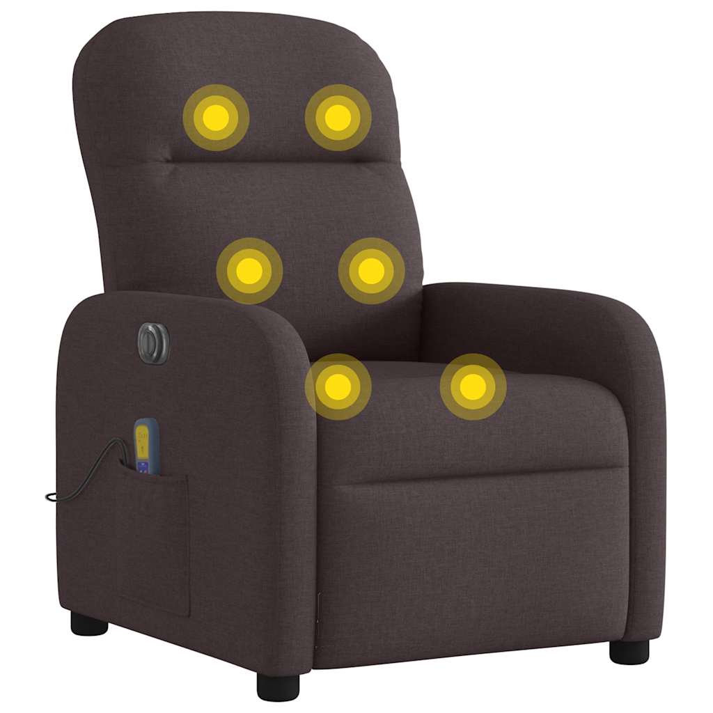 Massagestoel elektrisch verstelbaar stof donkerbruin is nu te koop bij PeponiXL, paradijselijk wonen!