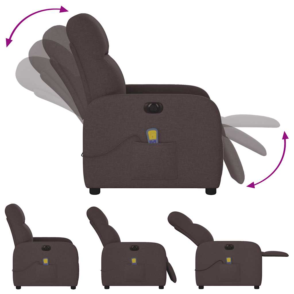 Massagestoel elektrisch verstelbaar stof donkerbruin is nu te koop bij PeponiXL, paradijselijk wonen!