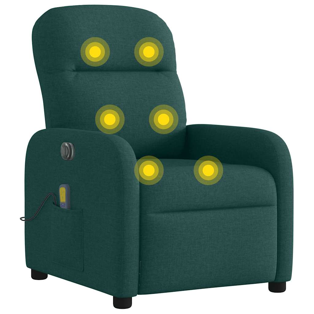 Massagestoel elektrisch verstelbaar stof donkergroen is nu te koop bij PeponiXL, paradijselijk wonen!