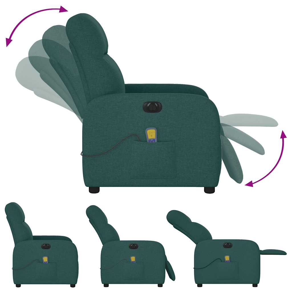 Massagestoel elektrisch verstelbaar stof donkergroen is nu te koop bij PeponiXL, paradijselijk wonen!