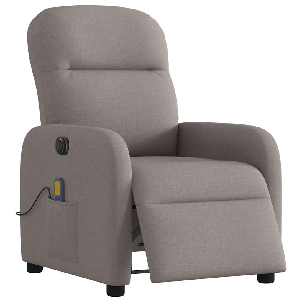 Massagestoel elektrisch verstelbaar stof taupe is nu te koop bij PeponiXL, paradijselijk wonen!