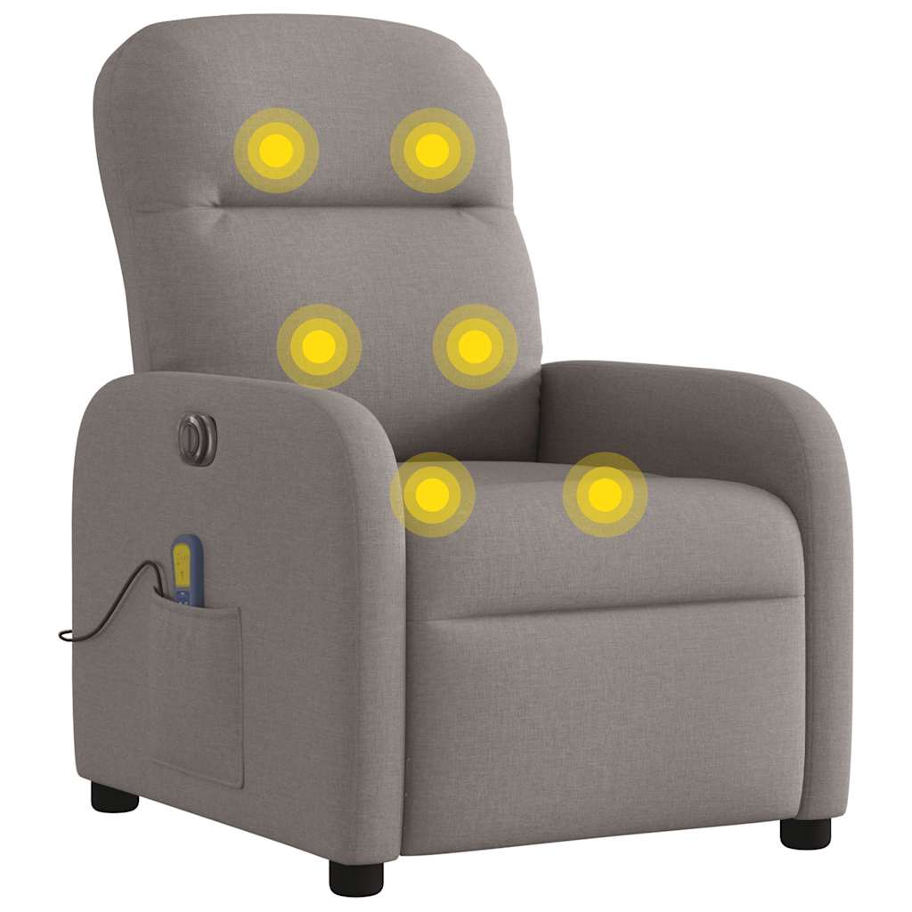 Massagestoel elektrisch verstelbaar stof taupe is nu te koop bij PeponiXL, paradijselijk wonen!