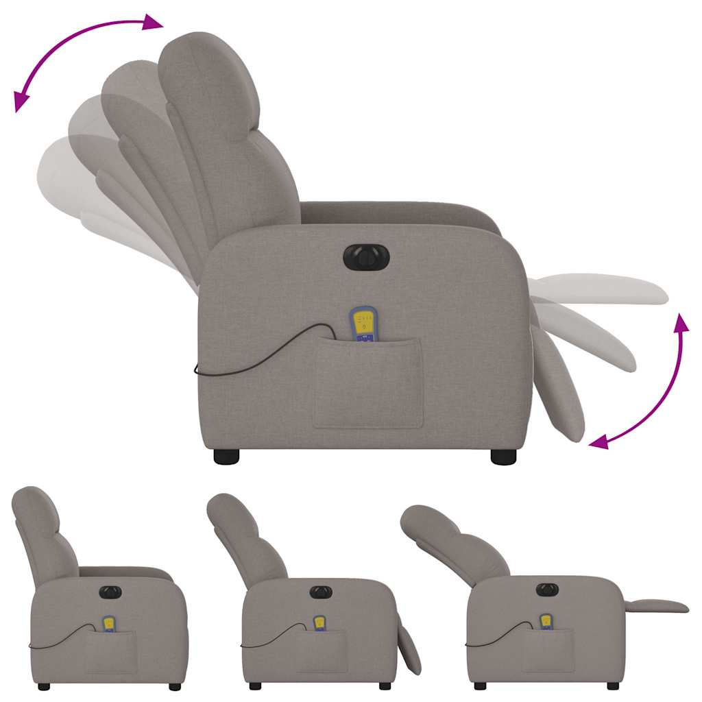 Massagestoel elektrisch verstelbaar stof taupe is nu te koop bij PeponiXL, paradijselijk wonen!