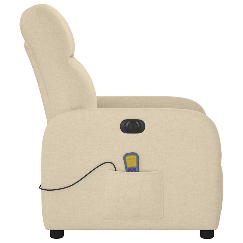 Massagestoel elektrisch verstelbaar stof crèmekleurig is nu te koop bij PeponiXL, paradijselijk wonen!
