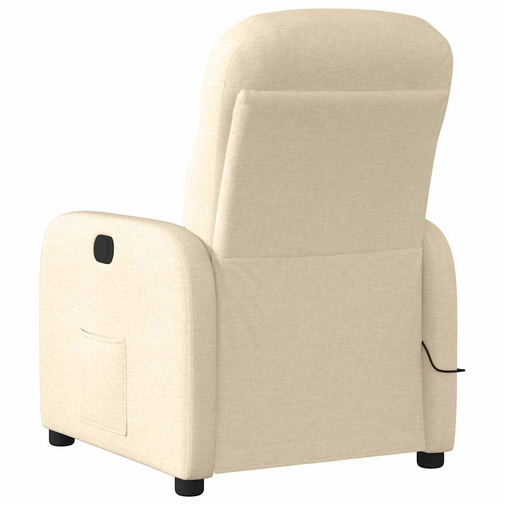 Massagestoel elektrisch verstelbaar stof crèmekleurig is nu te koop bij PeponiXL, paradijselijk wonen!