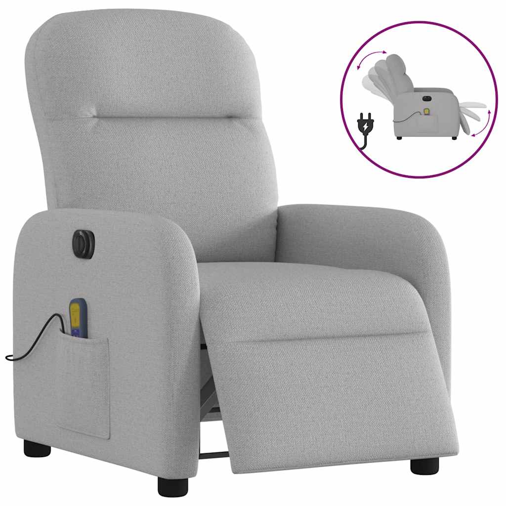 Massagestoel elektrisch verstelbaar stof wolk grijs is nu te koop bij PeponiXL, paradijselijk wonen!