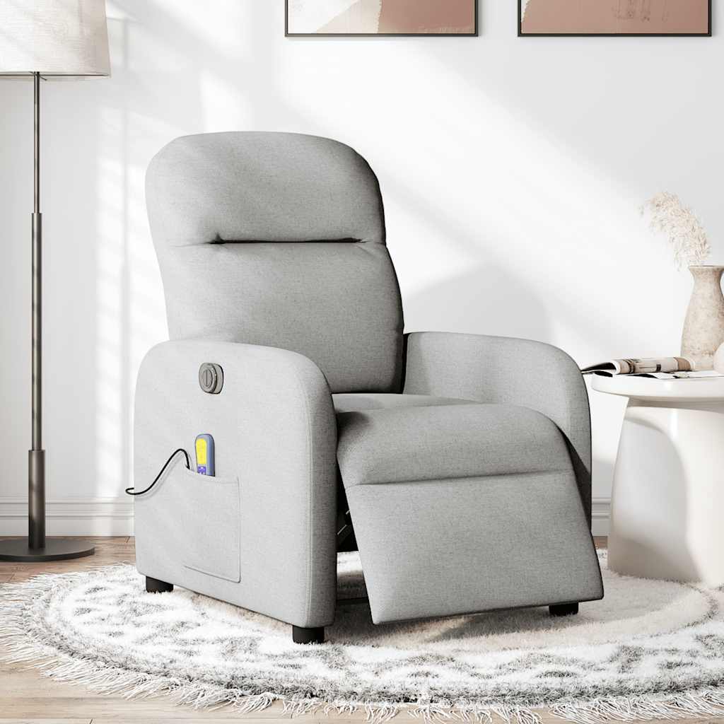 Massagestoel elektrisch verstelbaar stof wolk grijs is nu te koop bij PeponiXL, paradijselijk wonen!