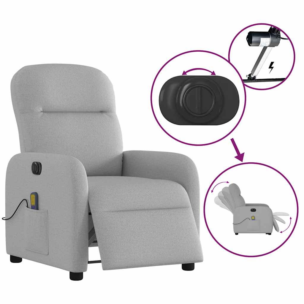 Massagestoel elektrisch verstelbaar stof wolk grijs is nu te koop bij PeponiXL, paradijselijk wonen!