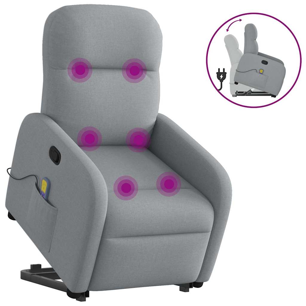 Sta-op-massagestoel verstelbaar stof lichtgrijs is nu te koop bij PeponiXL, paradijselijk wonen!