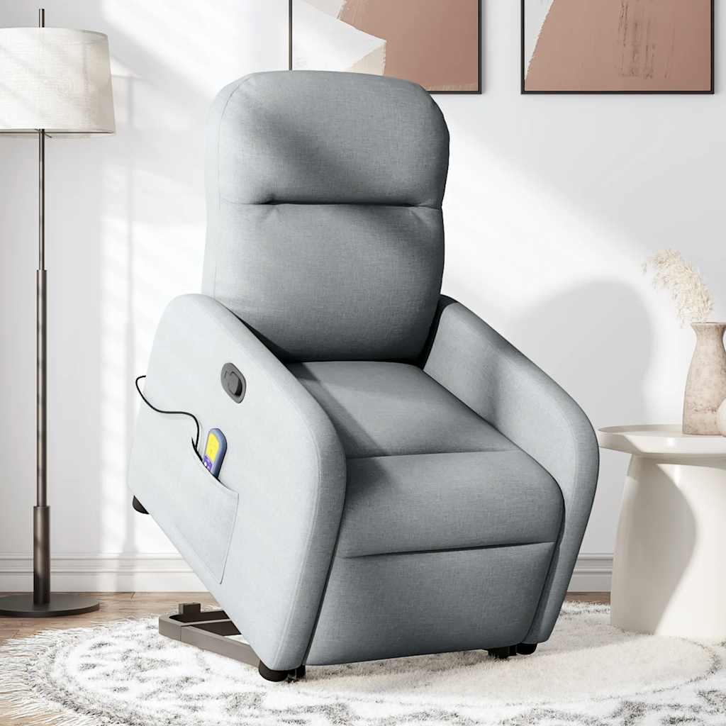 Sta-op-massagestoel verstelbaar stof lichtgrijs is nu te koop bij PeponiXL, paradijselijk wonen!