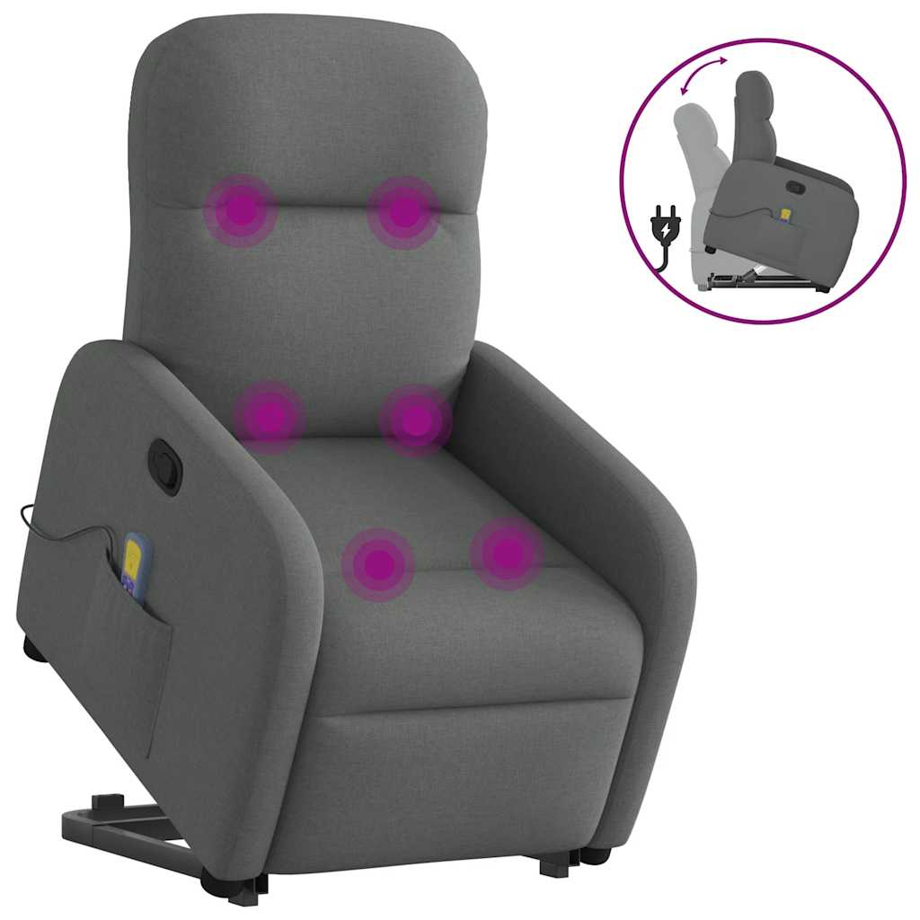 Sta-op-massagestoel verstelbaar stof donkergrijs is nu te koop bij PeponiXL, paradijselijk wonen!