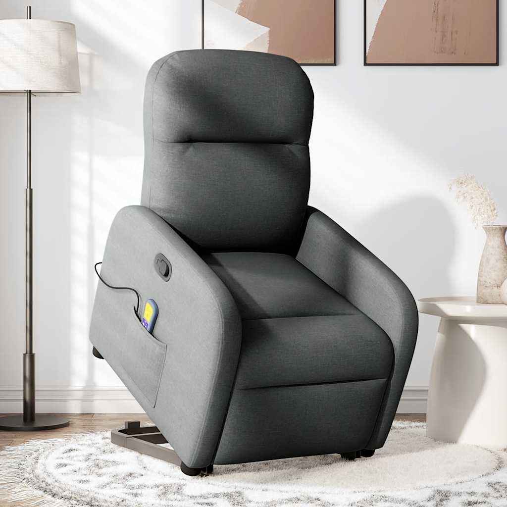 Sta-op-massagestoel verstelbaar stof donkergrijs is nu te koop bij PeponiXL, paradijselijk wonen!