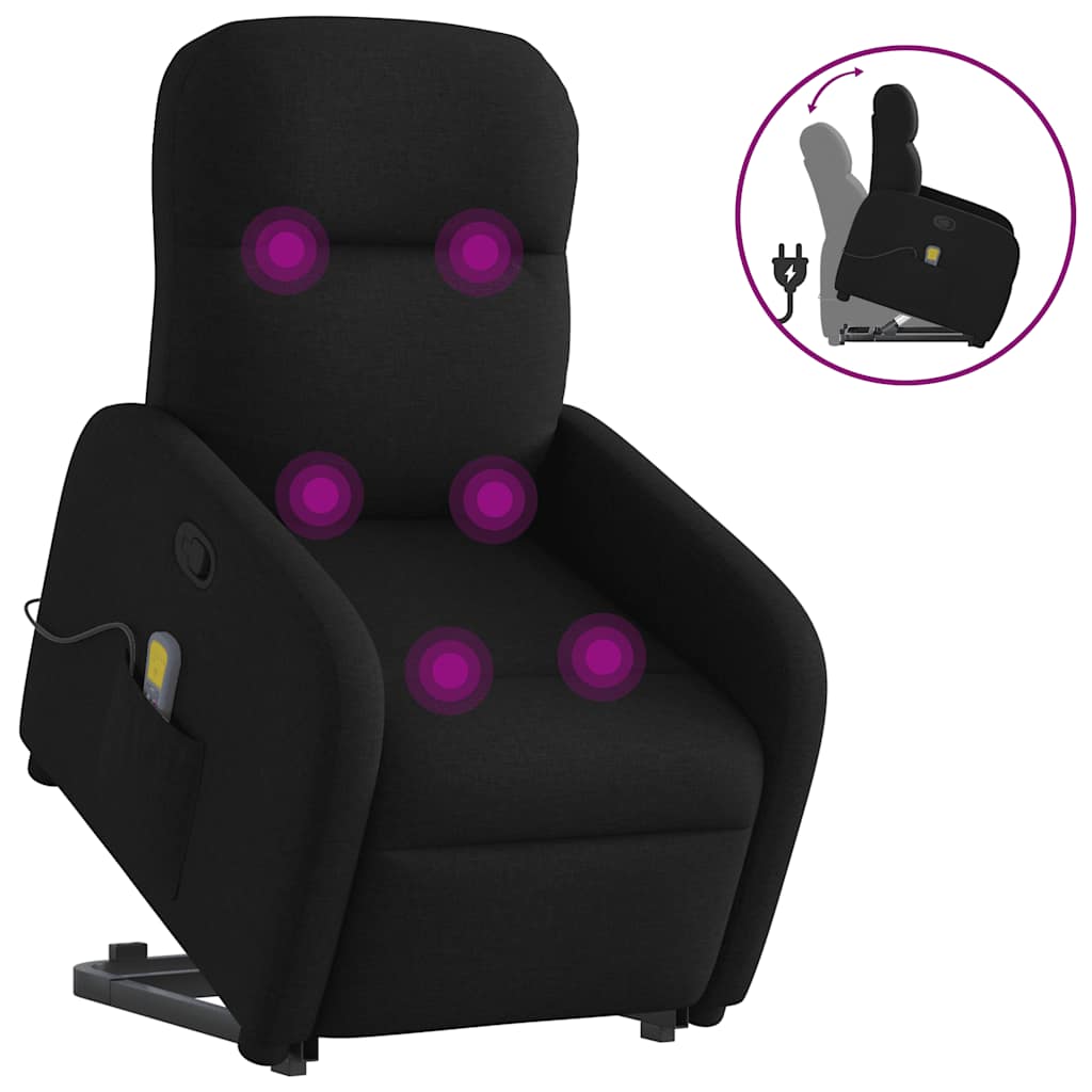 Sta-op-massagestoel verstelbaar stof zwart is nu te koop bij PeponiXL, paradijselijk wonen!