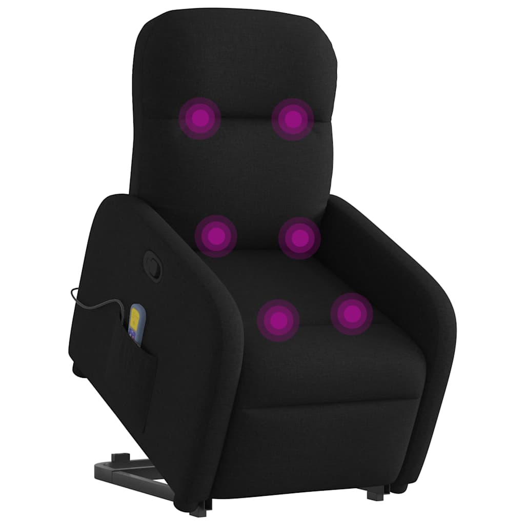 Sta-op-massagestoel verstelbaar stof zwart is nu te koop bij PeponiXL, paradijselijk wonen!