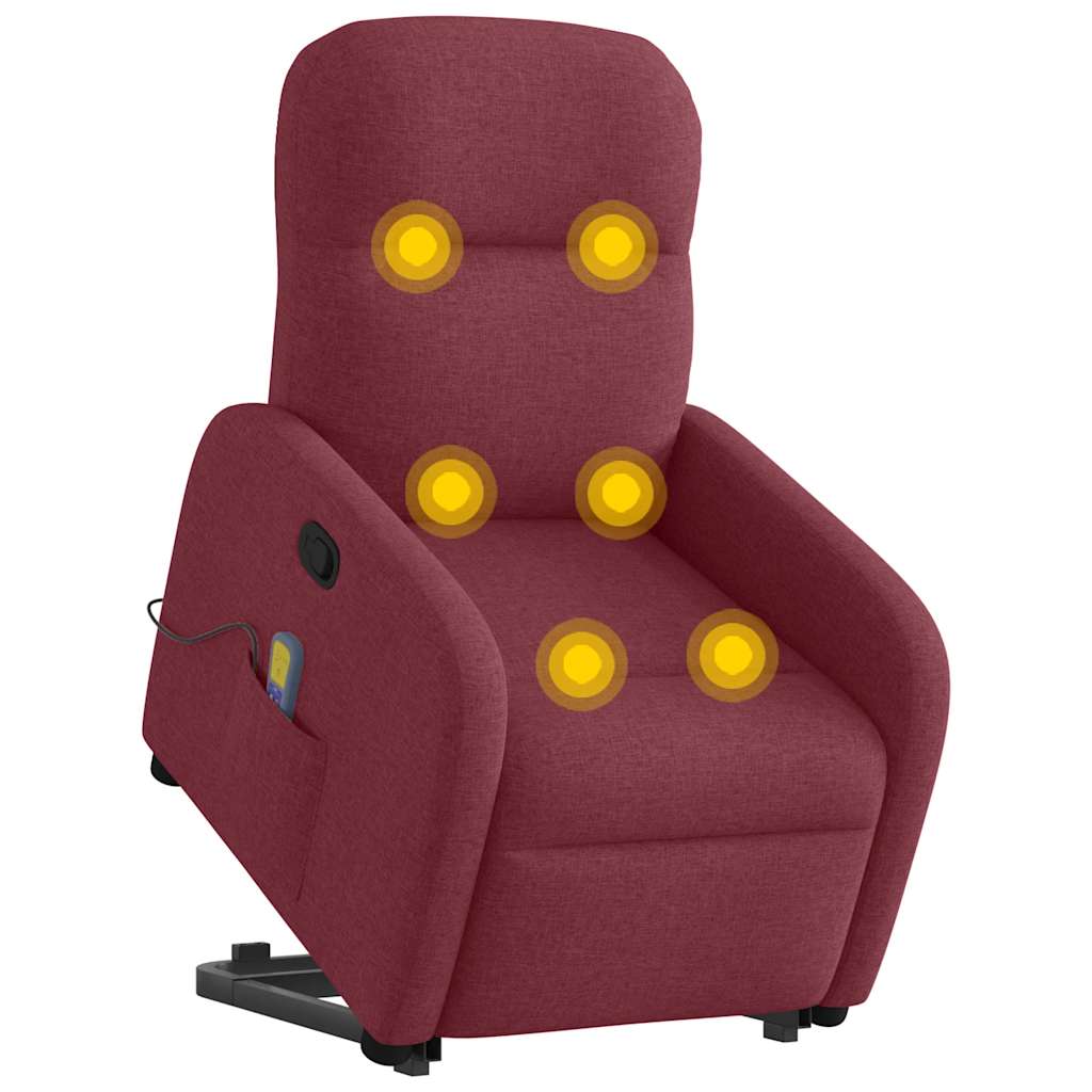 Sta-op-massagestoel verstelbaar stof wijnrood is nu te koop bij PeponiXL, paradijselijk wonen!
