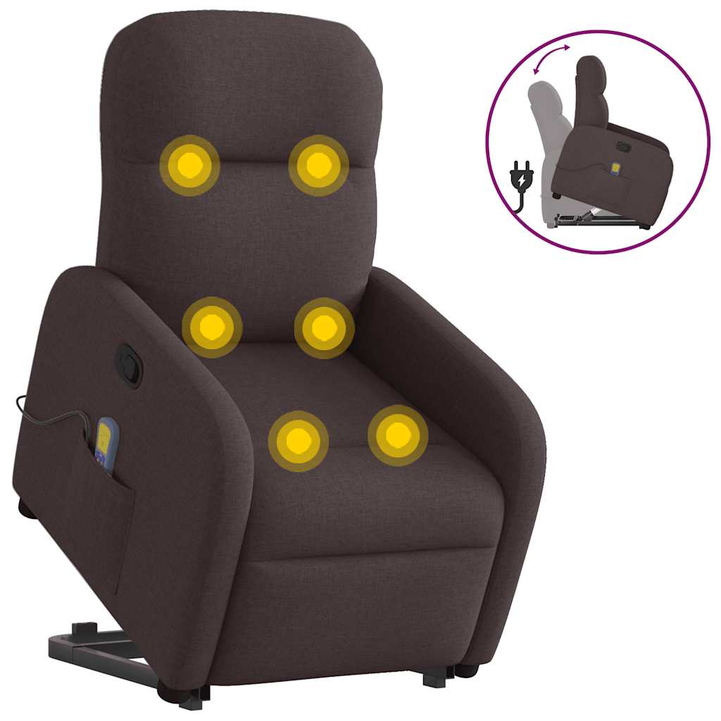 Sta-op-massagestoel verstelbaar stof donkerbruin is nu te koop bij PeponiXL, paradijselijk wonen!