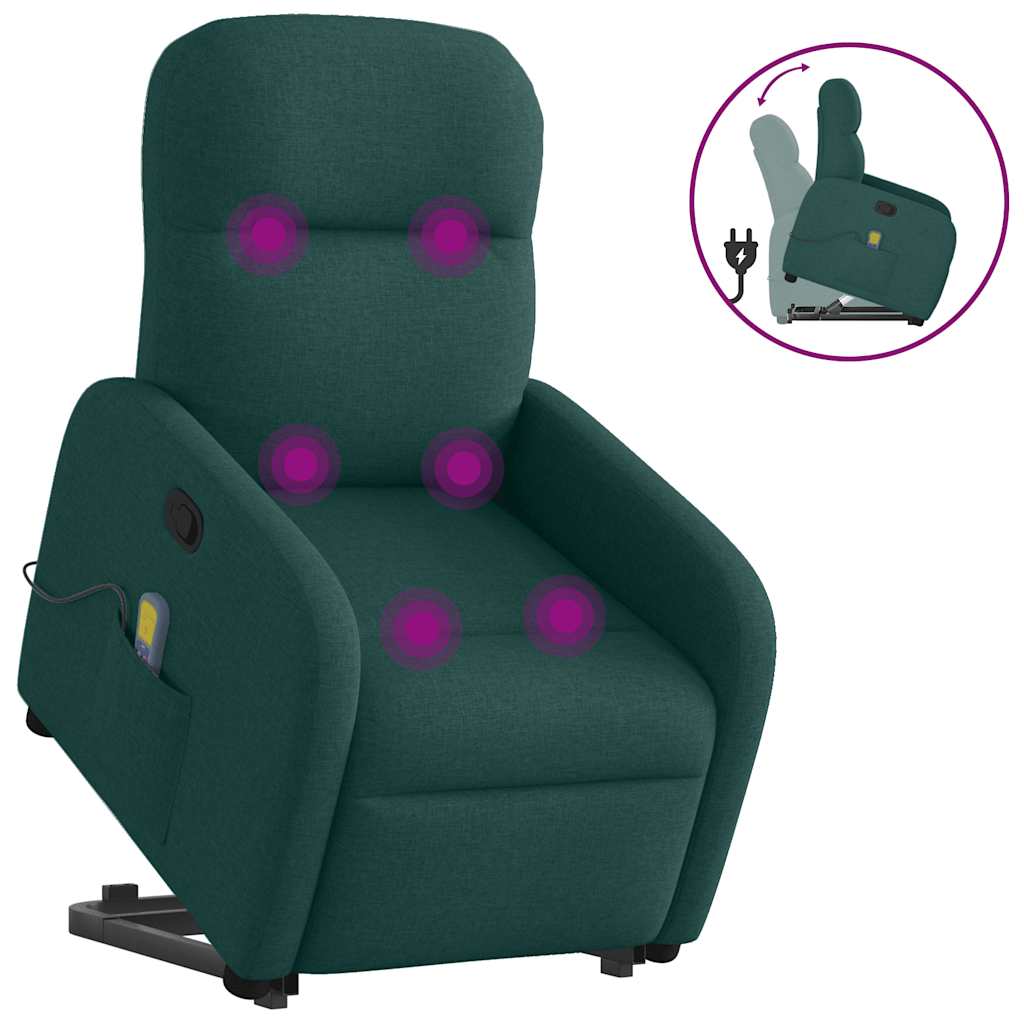 Sta-op-massagestoel verstelbaar stof donkergroen is nu te koop bij PeponiXL, paradijselijk wonen!