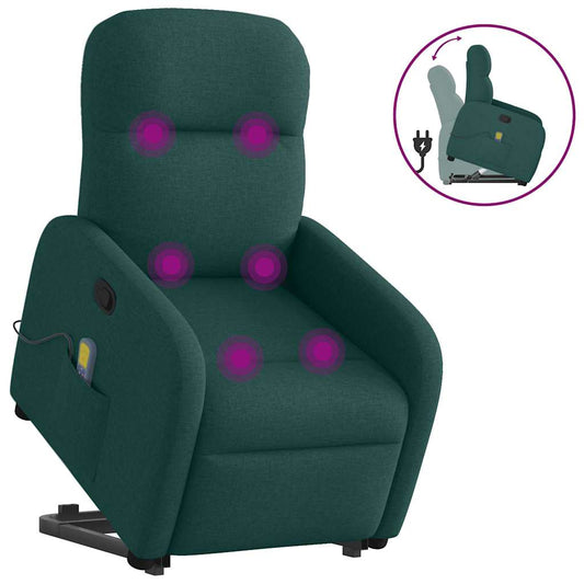 Sta-op-massagestoel verstelbaar stof donkergroen is nu te koop bij PeponiXL, paradijselijk wonen!