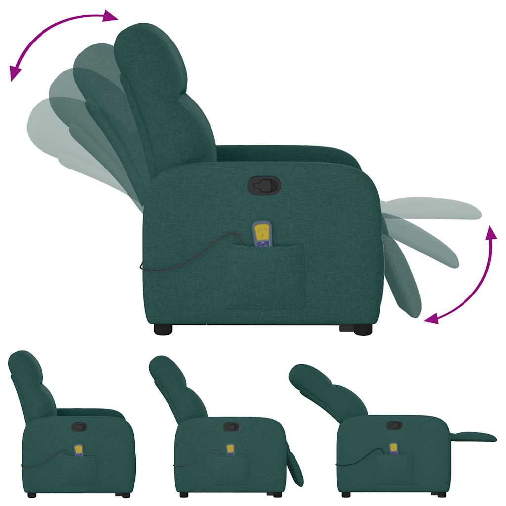 Sta-op-massagestoel verstelbaar stof donkergroen is nu te koop bij PeponiXL, paradijselijk wonen!