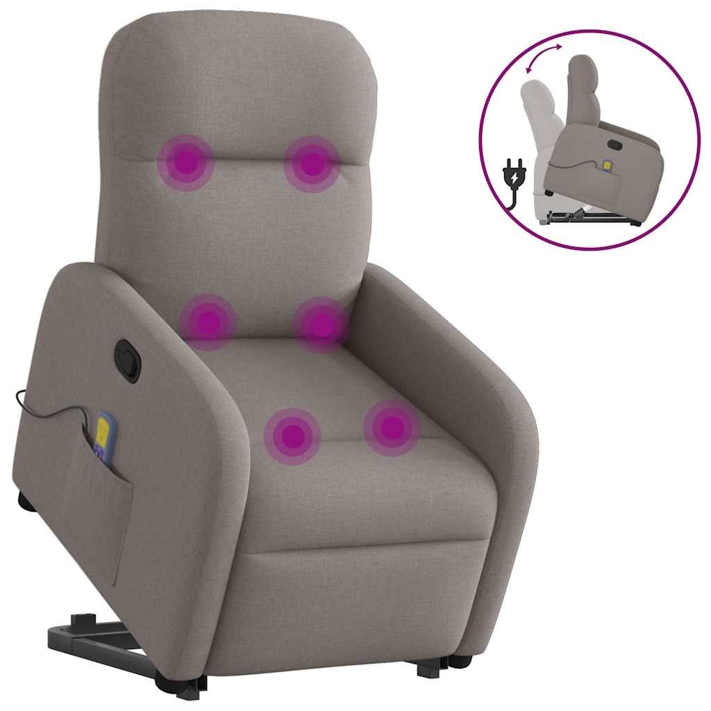 Sta-op-massagestoel verstelbaar stof taupe is nu te koop bij PeponiXL, paradijselijk wonen!