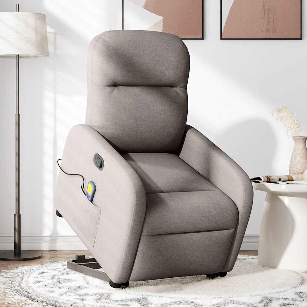 Sta-op-massagestoel verstelbaar stof taupe is nu te koop bij PeponiXL, paradijselijk wonen!