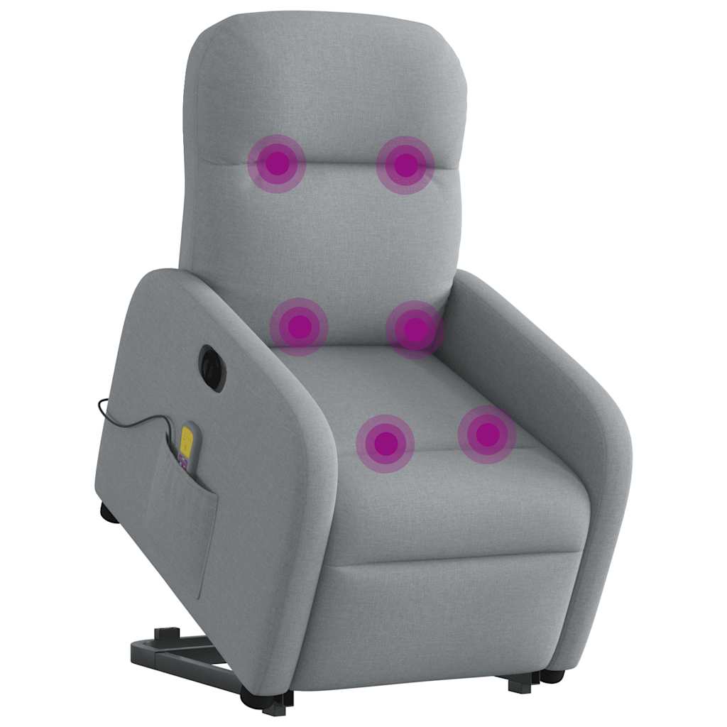 Sta-op-massagestoel elektrisch verstelbaar stof lichtgrijs is nu te koop bij PeponiXL, paradijselijk wonen!