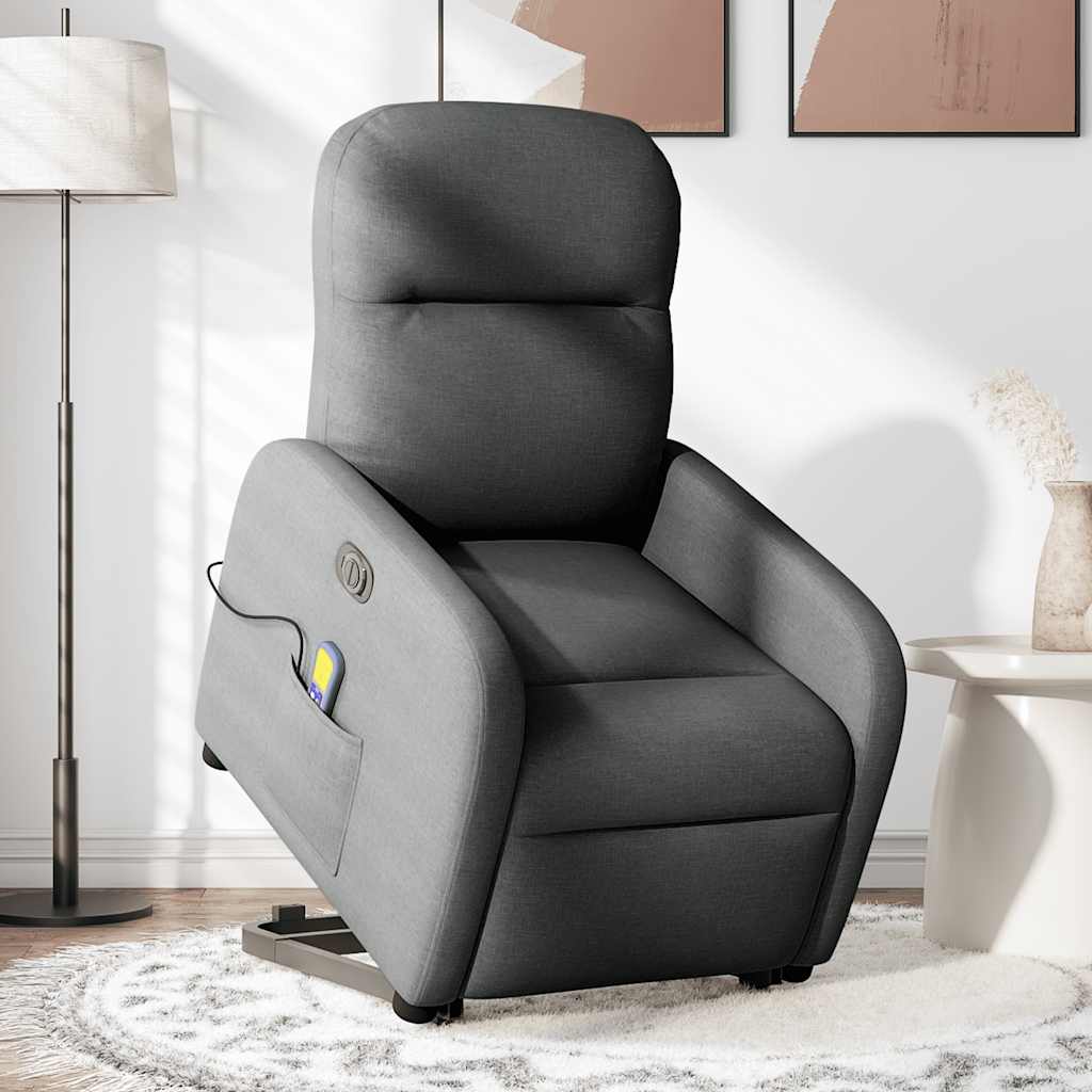 Sta-op-massagestoel elektrisch verstelbaar stof donkergrijs is nu te koop bij PeponiXL, paradijselijk wonen!