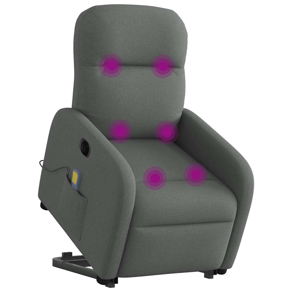 Sta-op-massagestoel elektrisch verstelbaar stof donkergrijs is nu te koop bij PeponiXL, paradijselijk wonen!