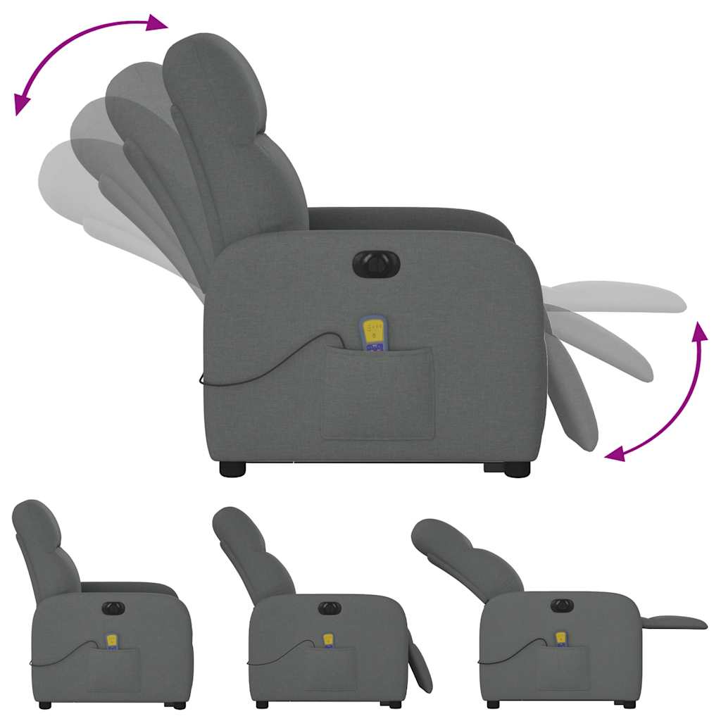 Sta-op-massagestoel elektrisch verstelbaar stof donkergrijs is nu te koop bij PeponiXL, paradijselijk wonen!