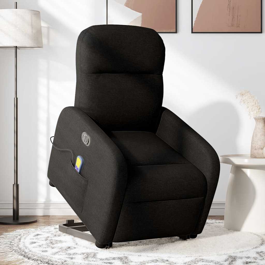 Sta-op-massagestoel elektrisch verstelbaar stof zwart is nu te koop bij PeponiXL, paradijselijk wonen!