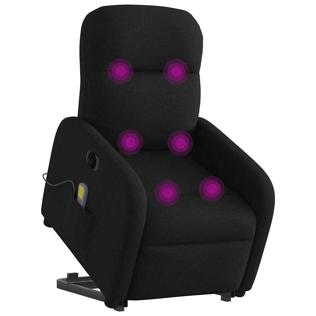 Sta-op-massagestoel elektrisch verstelbaar stof zwart is nu te koop bij PeponiXL, paradijselijk wonen!