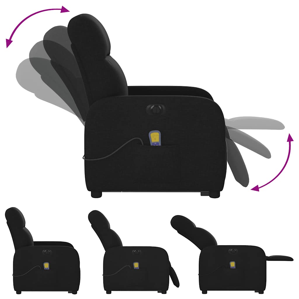 Sta-op-massagestoel elektrisch verstelbaar stof zwart is nu te koop bij PeponiXL, paradijselijk wonen!