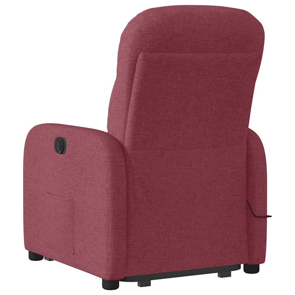 Sta-op-massagestoel elektrisch verstelbaar stof wijnrood is nu te koop bij PeponiXL, paradijselijk wonen!