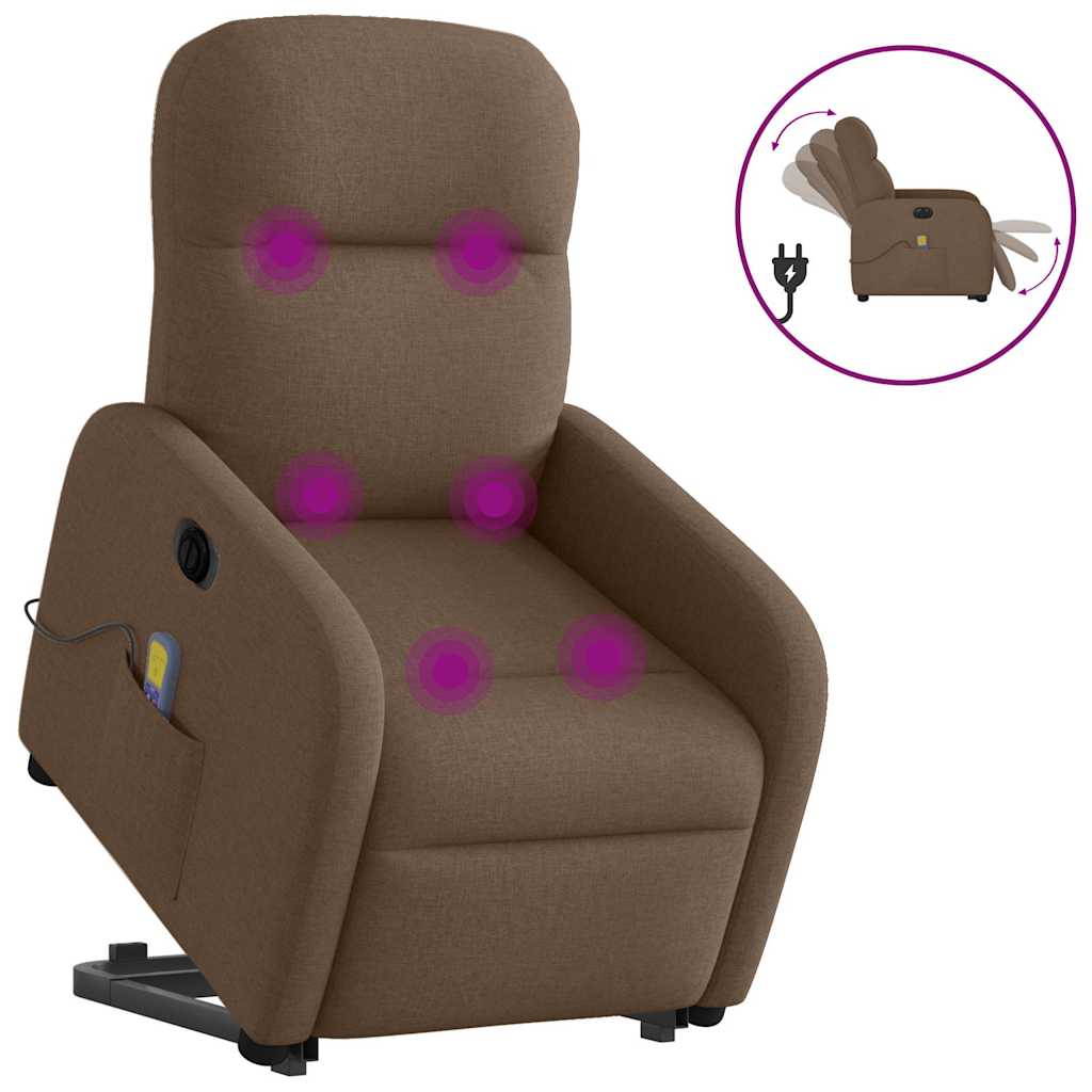Sta-op-massagestoel elektrisch verstelbaar stof bruin is nu te koop bij PeponiXL, paradijselijk wonen!