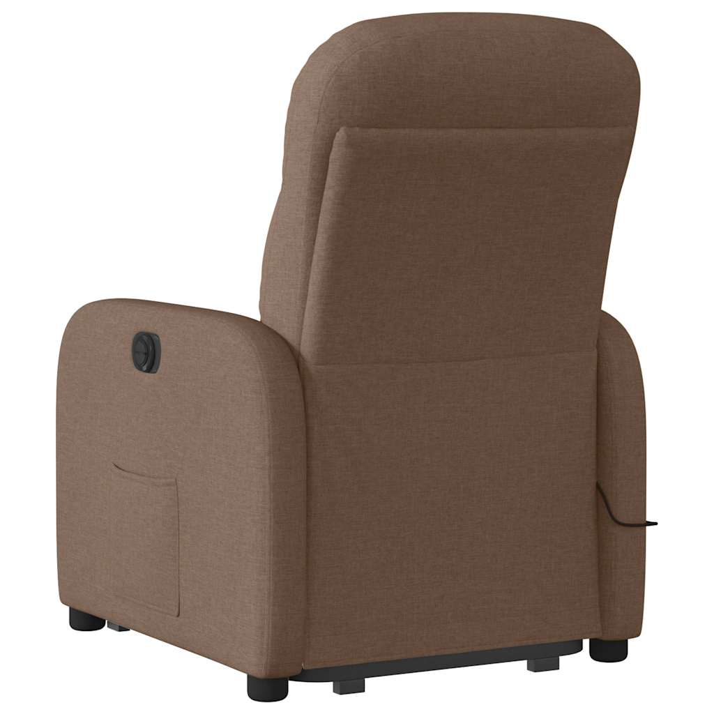 Sta-op-massagestoel elektrisch verstelbaar stof bruin is nu te koop bij PeponiXL, paradijselijk wonen!