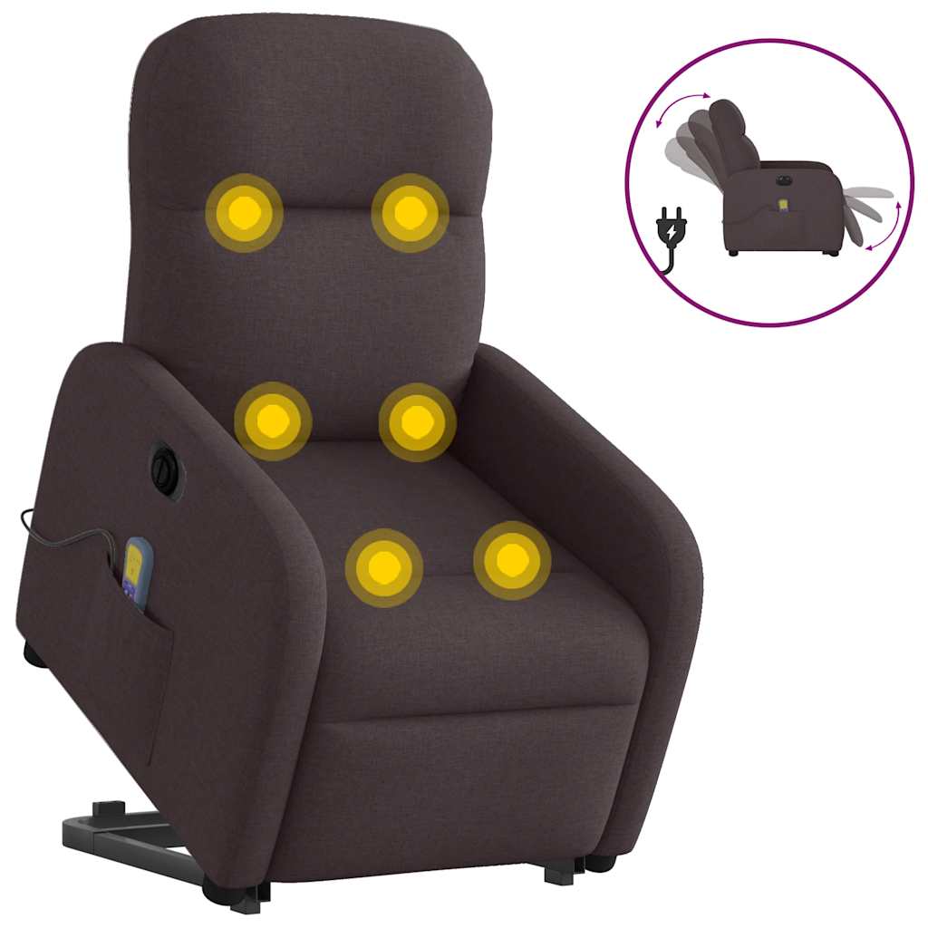 Sta-op-massagestoel elektrisch verstelbaar stof donkerbruin is nu te koop bij PeponiXL, paradijselijk wonen!
