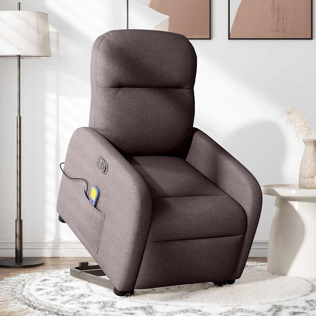 Sta-op-massagestoel elektrisch verstelbaar stof donkerbruin is nu te koop bij PeponiXL, paradijselijk wonen!