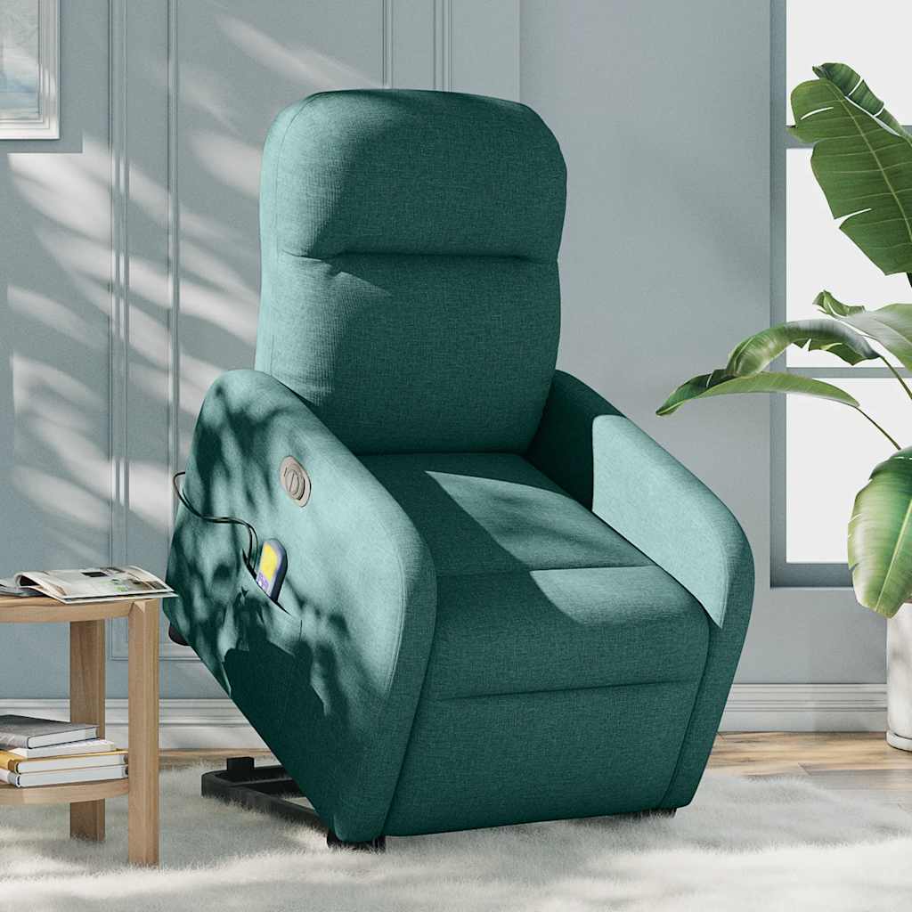 Sta-op-massagestoel elektrisch verstelbaar stof donkergroen is nu te koop bij PeponiXL, paradijselijk wonen!