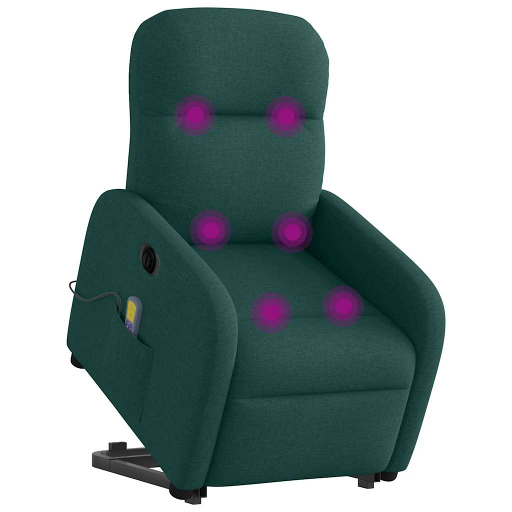 Sta-op-massagestoel elektrisch verstelbaar stof donkergroen is nu te koop bij PeponiXL, paradijselijk wonen!