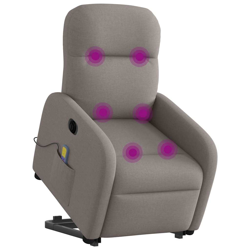 Sta-op-massagestoel elektrisch verstelbaar stof taupe is nu te koop bij PeponiXL, paradijselijk wonen!