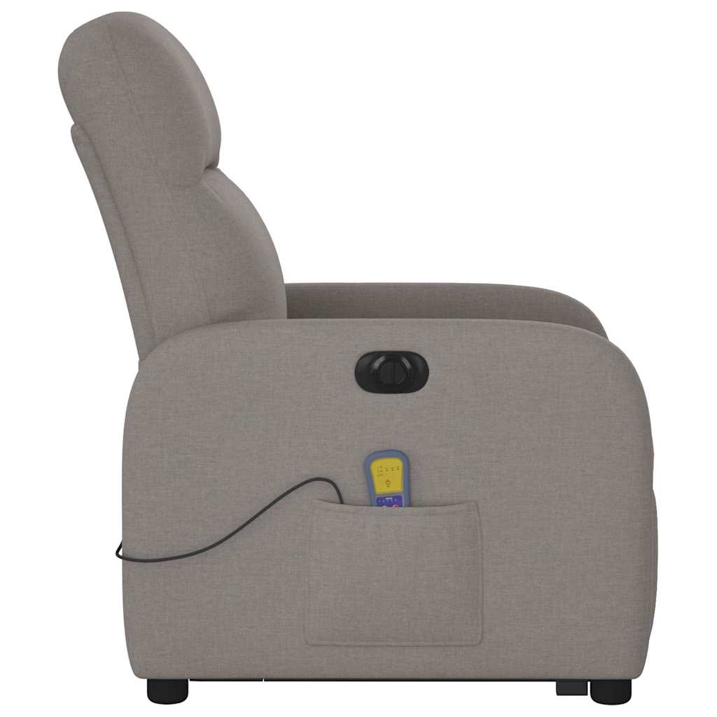 Sta-op-massagestoel elektrisch verstelbaar stof taupe is nu te koop bij PeponiXL, paradijselijk wonen!