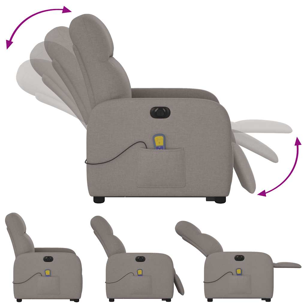 Sta-op-massagestoel elektrisch verstelbaar stof taupe is nu te koop bij PeponiXL, paradijselijk wonen!
