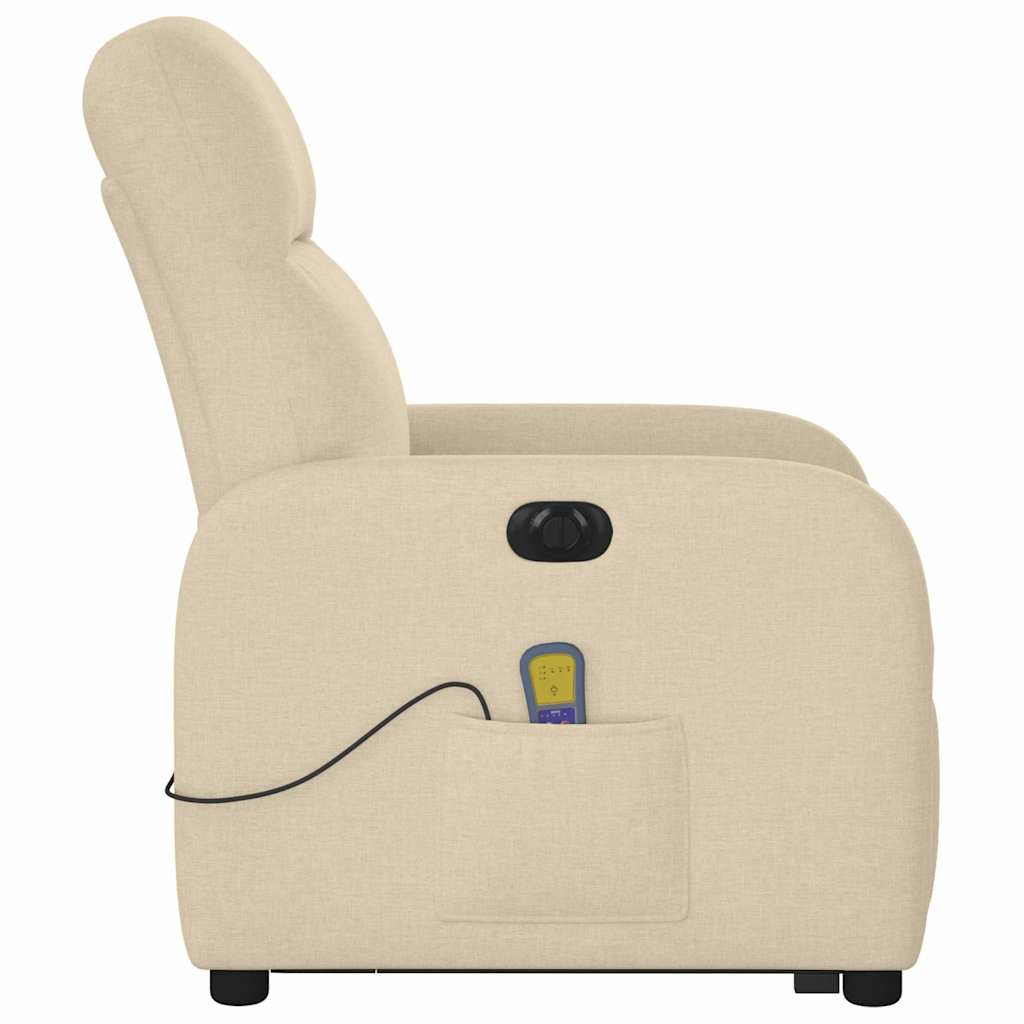 Sta-op-massagestoel elektrisch verstelbaar stof crèmekleurig is nu te koop bij PeponiXL, paradijselijk wonen!