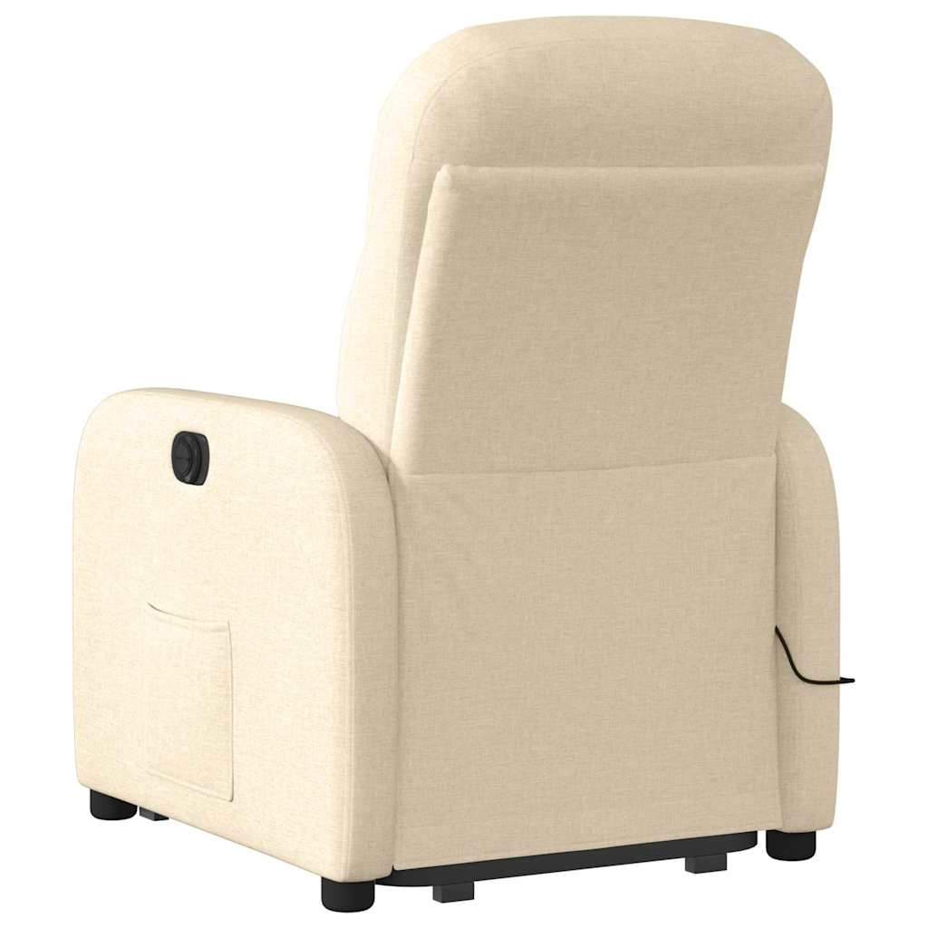 Sta-op-massagestoel elektrisch verstelbaar stof crèmekleurig is nu te koop bij PeponiXL, paradijselijk wonen!