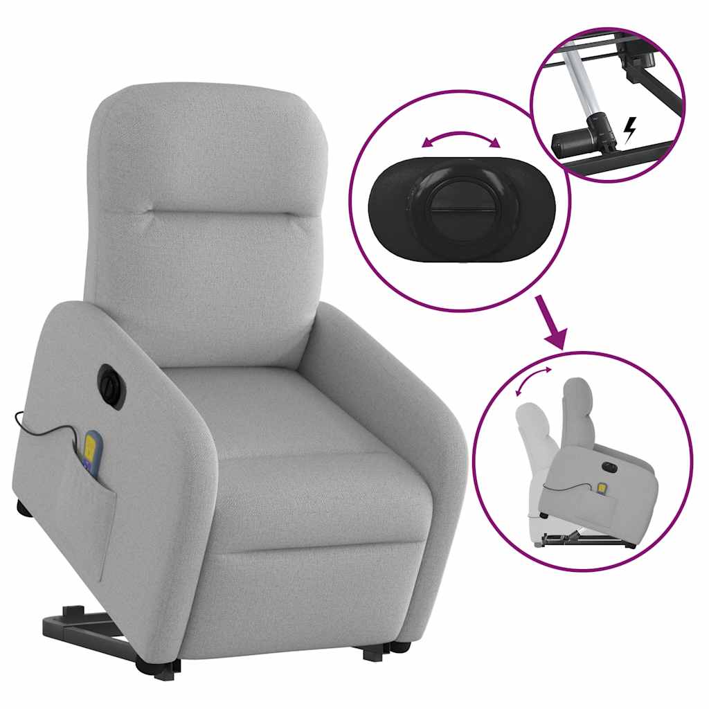 Sta-op-massagestoel elektrisch verstelbaar stof wolk grijs is nu te koop bij PeponiXL, paradijselijk wonen!