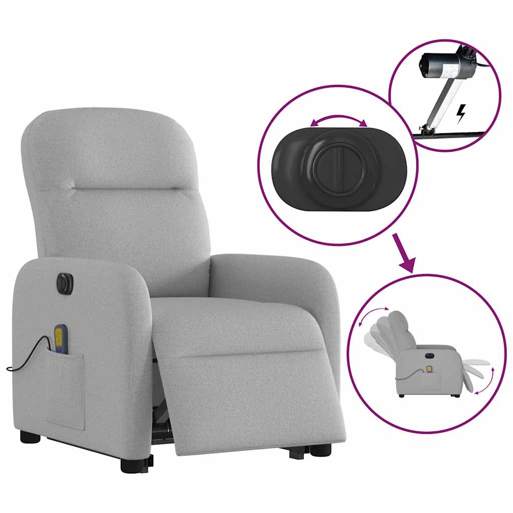 Sta-op-massagestoel elektrisch verstelbaar stof wolk grijs is nu te koop bij PeponiXL, paradijselijk wonen!