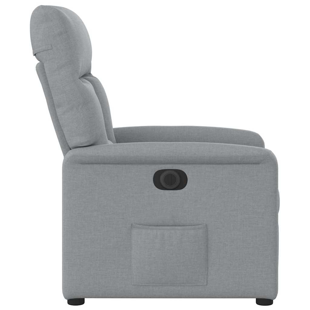 Fauteuil elektrisch verstelbaar stof lichtgrijs is nu te koop bij PeponiXL, paradijselijk wonen!