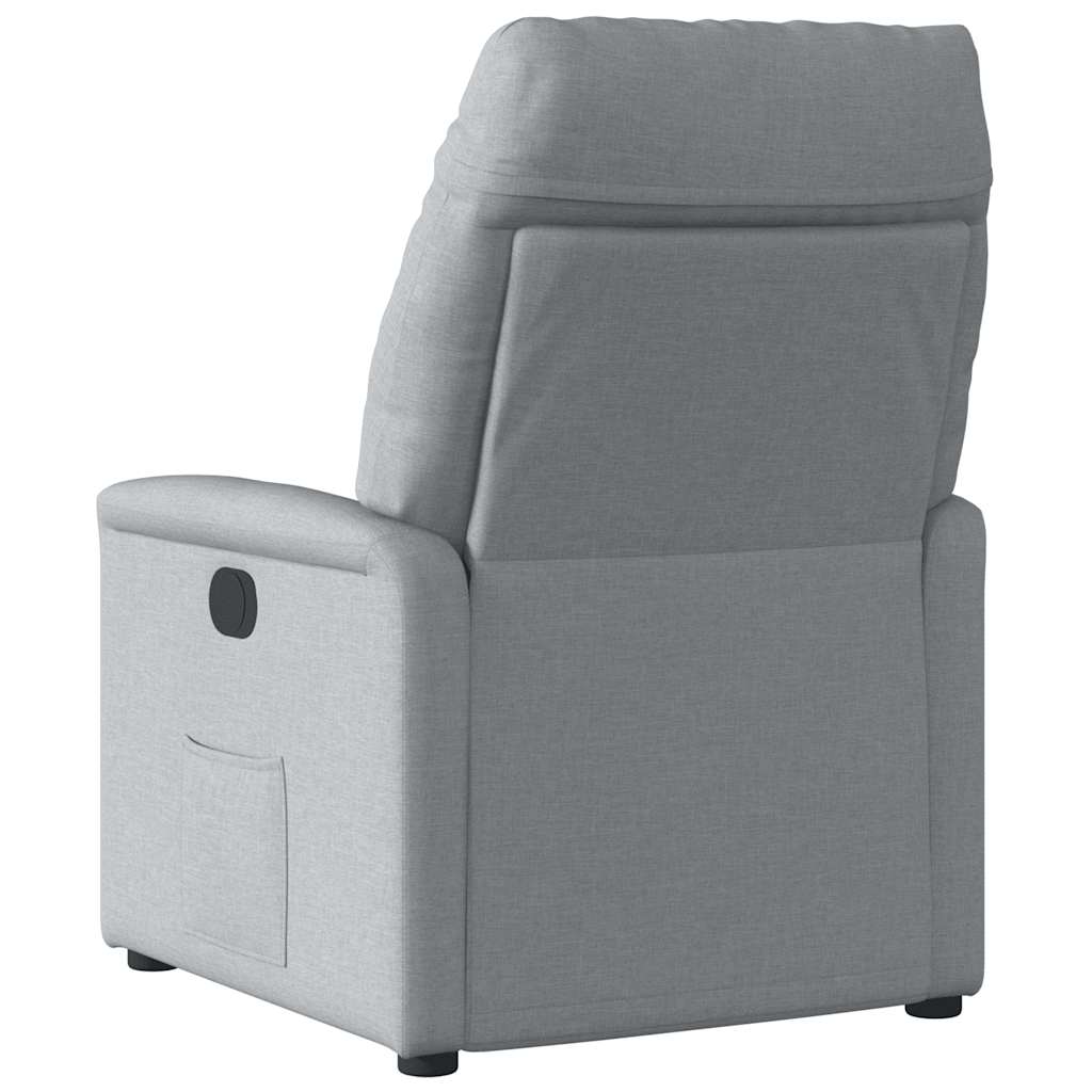 Fauteuil elektrisch verstelbaar stof lichtgrijs is nu te koop bij PeponiXL, paradijselijk wonen!