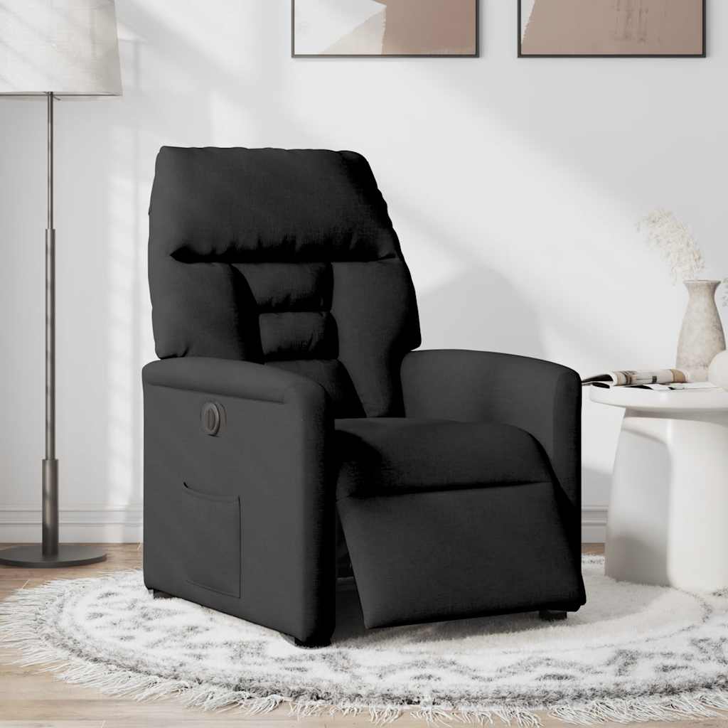 Fauteuil verstelbaar elektrisch stof zwart is nu te koop bij PeponiXL, paradijselijk wonen!